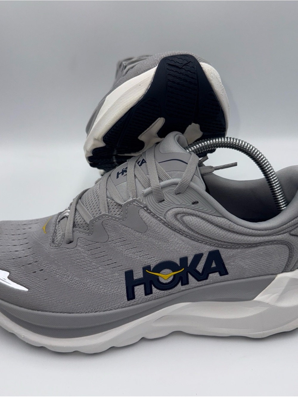 Hoka gaviota 6 Men’s Gray Athletic Shoes with Navy & Yellow Logo